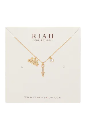 SOUL SISTERS ARROW CUBIC ZIRCONIA PENDANT NECKLACE