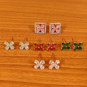 SQUARE SHAPED DIAMOND LOOK CHANGEABLE STUDS