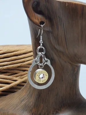 Stainless Circlip Horseshoe Shape Bullet Earrings