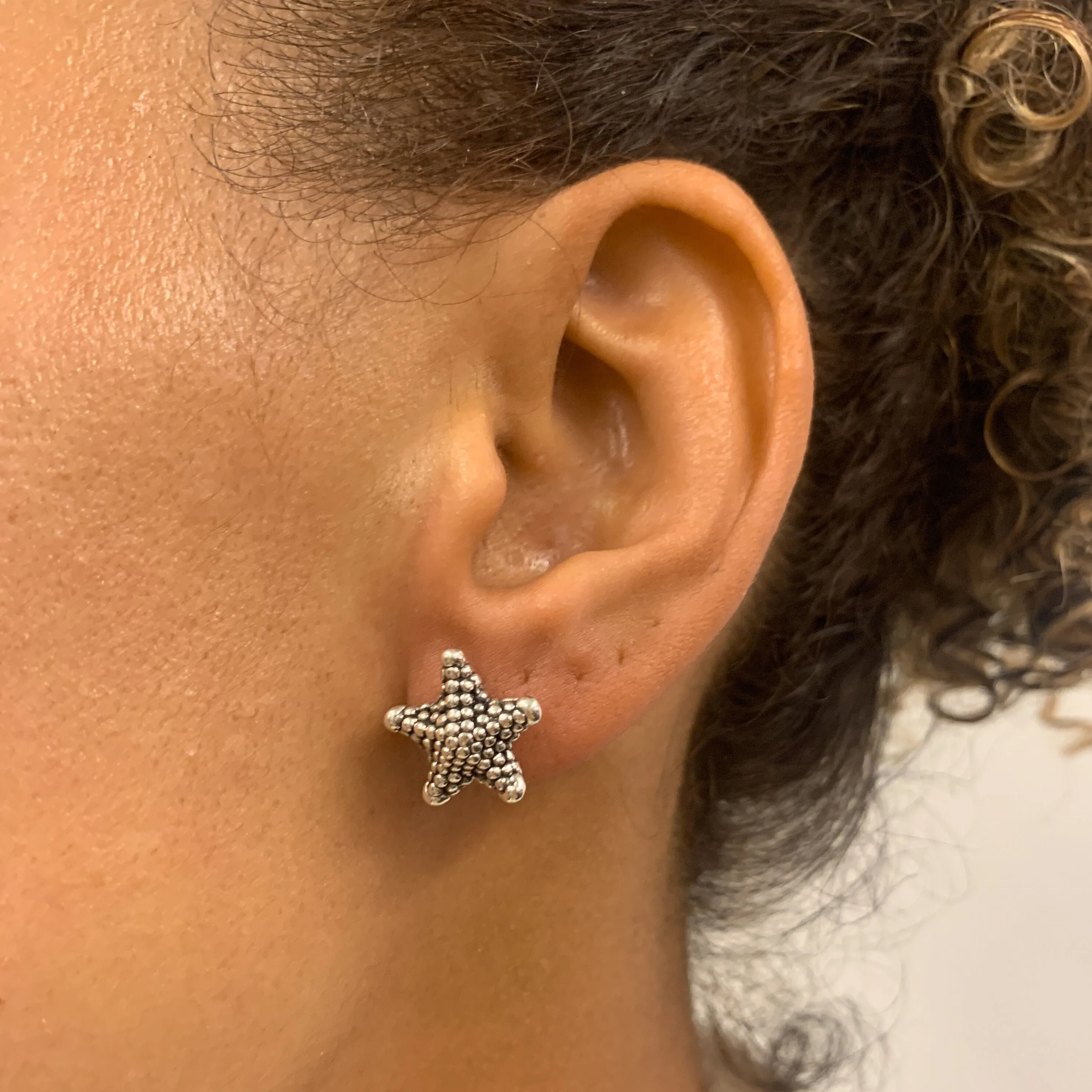 Starfish Silver Earrings - Star Studs - Summer Earrings