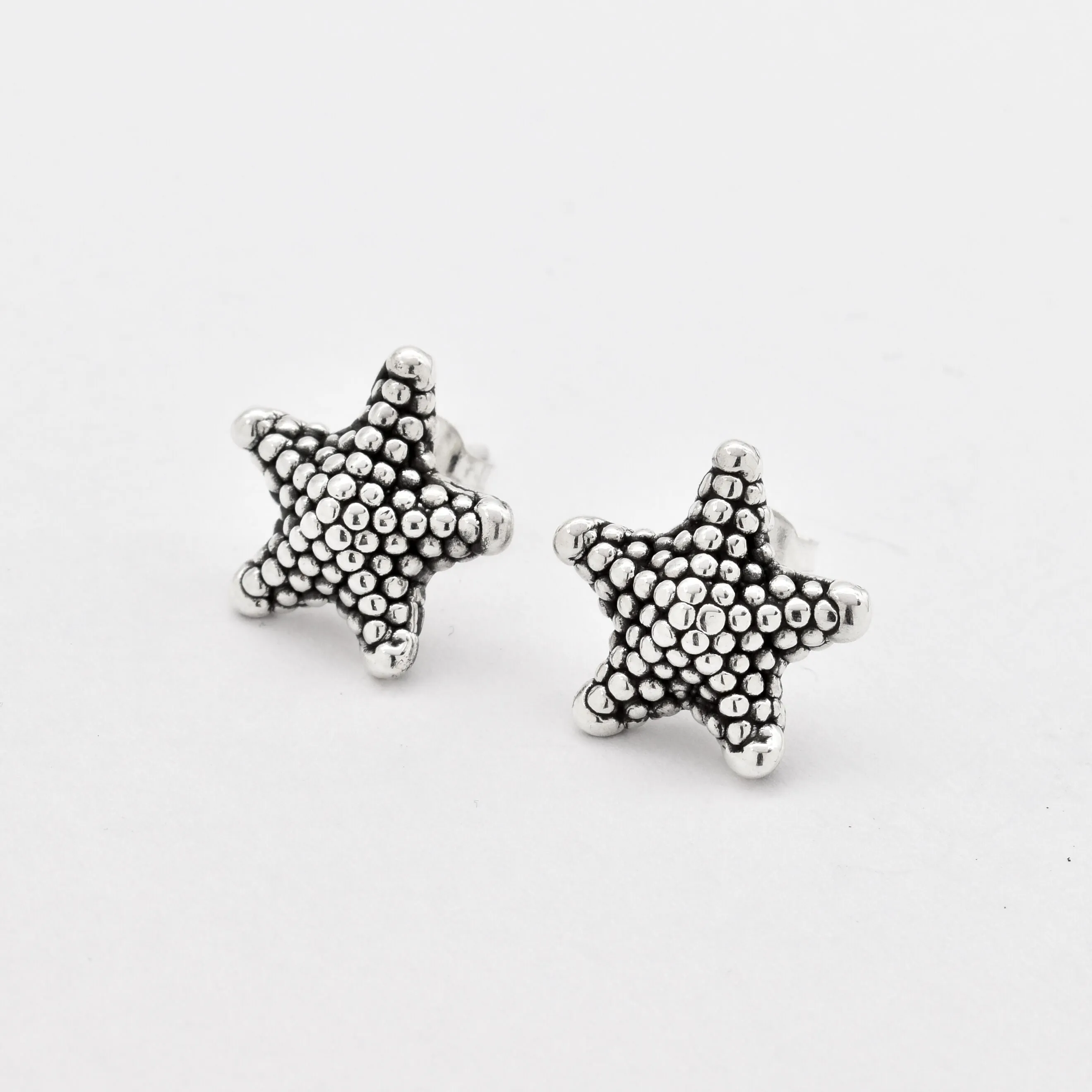 Starfish Silver Earrings - Star Studs - Summer Earrings