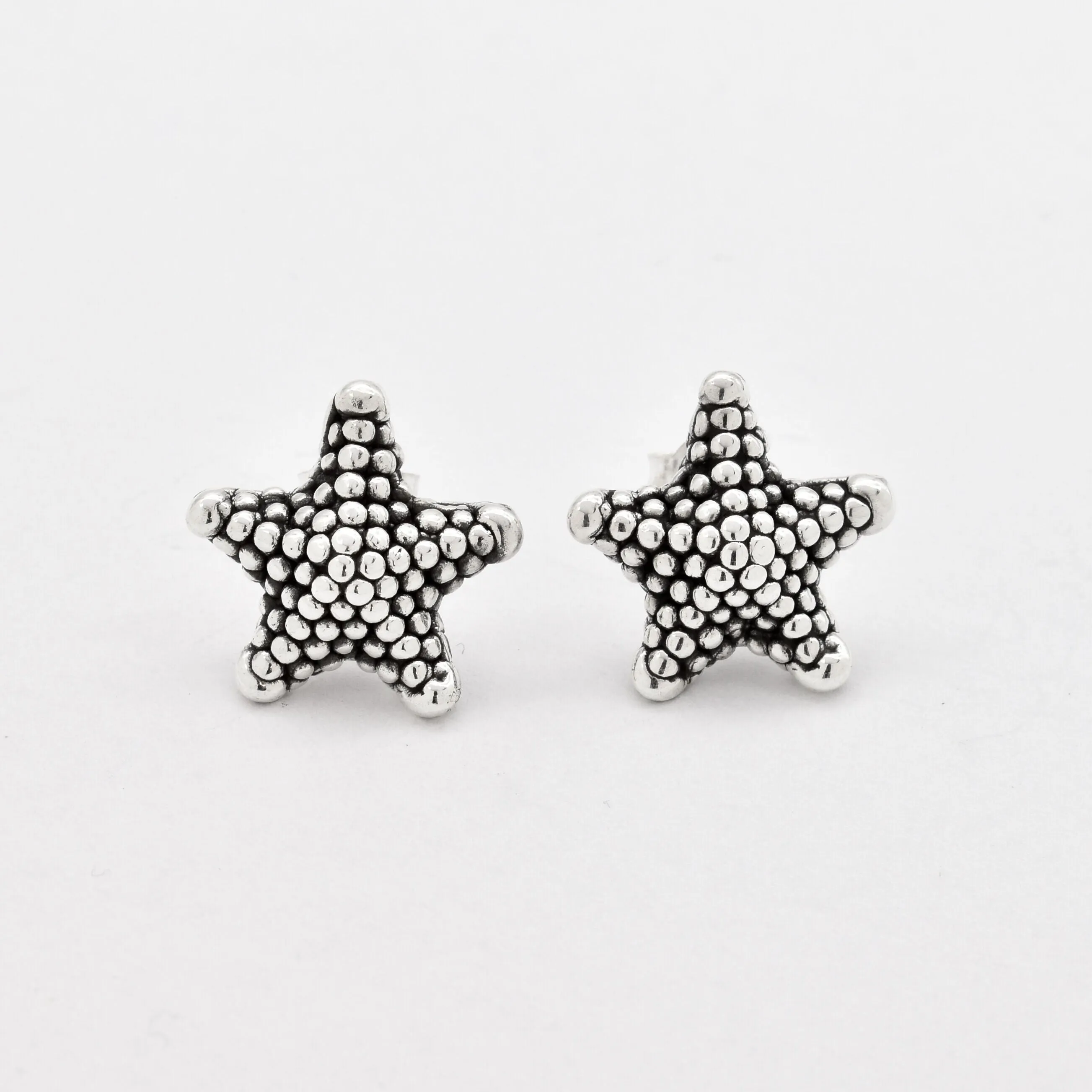 Starfish Silver Earrings - Star Studs - Summer Earrings