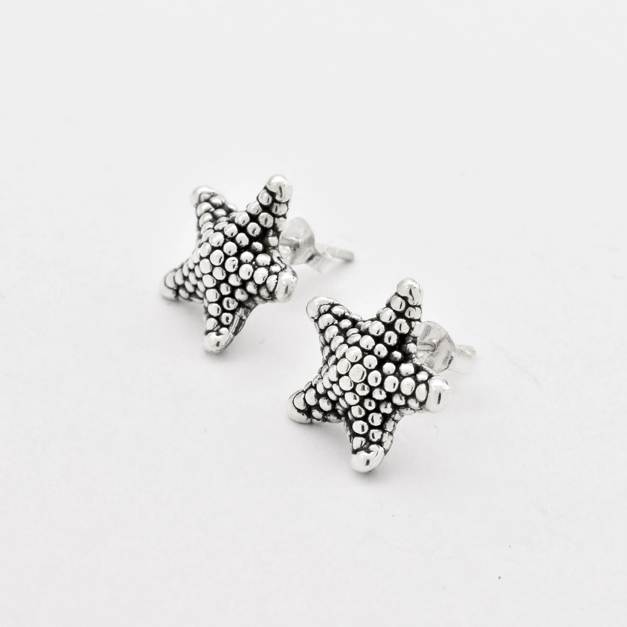 Starfish Silver Earrings - Star Studs - Summer Earrings