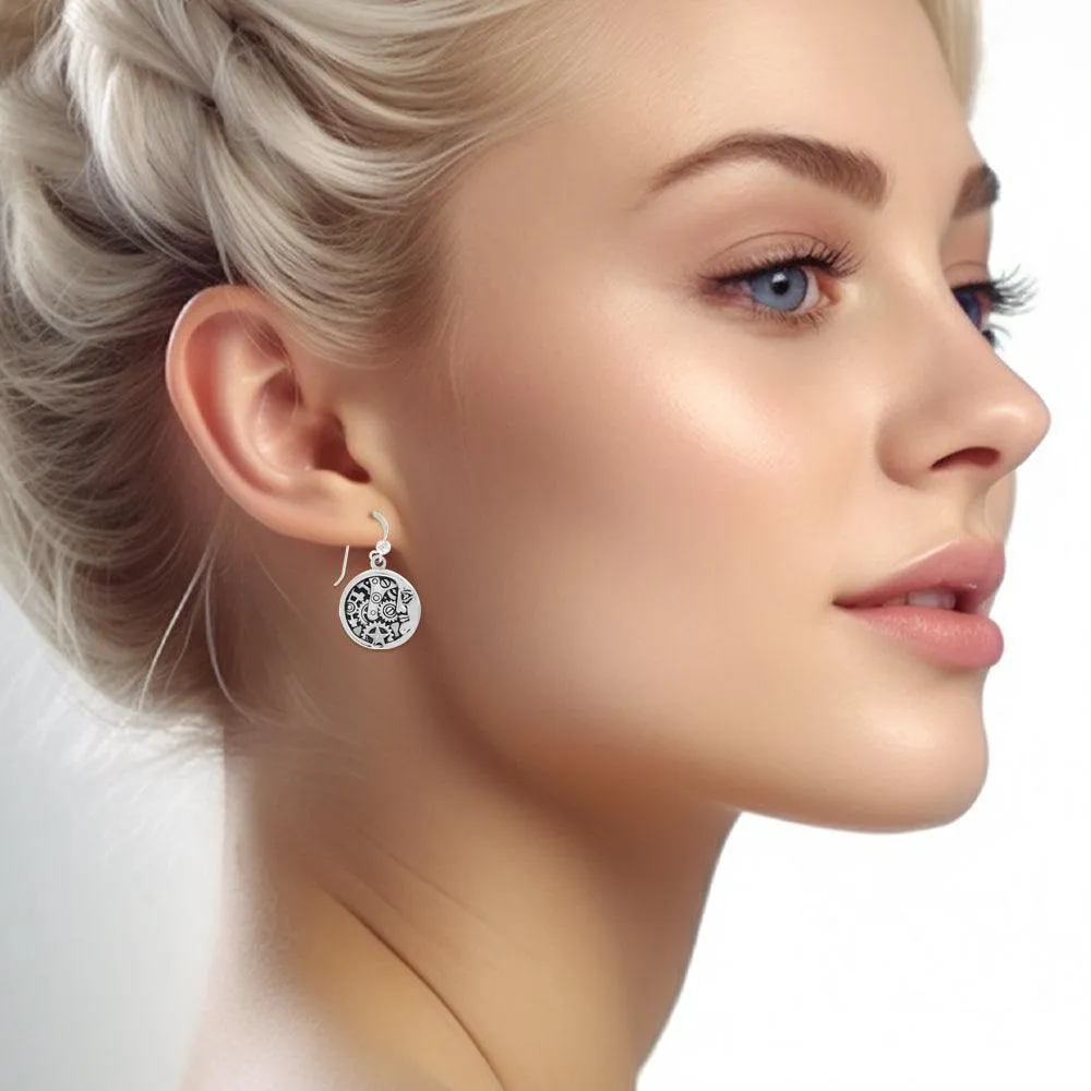 Steampunk Silver Earrings TER1360