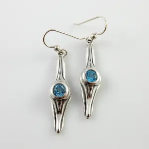 Sterling Silver Blue Topaz Dangle Earrings
