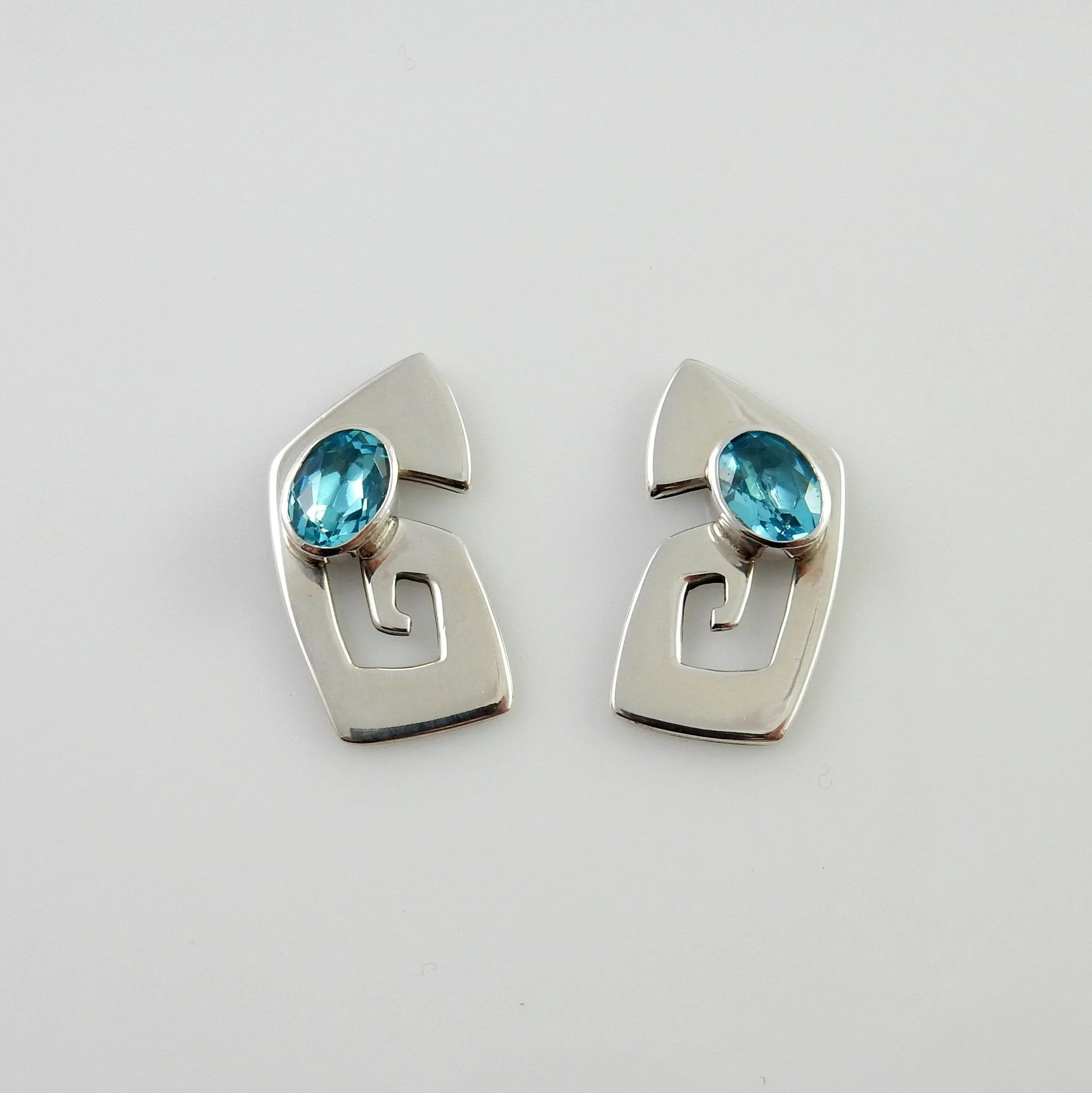 Sterling Silver Blue Topaz Post Earrings