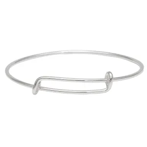 Sterling Silver Extra Small Round Wire Overlapping Adjustable Bangle