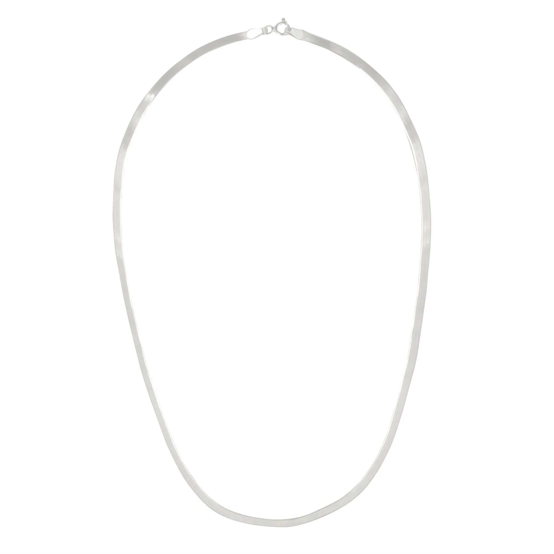 Sterling Silver Flat Herringbone Chain - Simple Classic Necklace