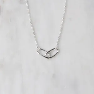 Sterling Silver Interlocking Ovals Necklace