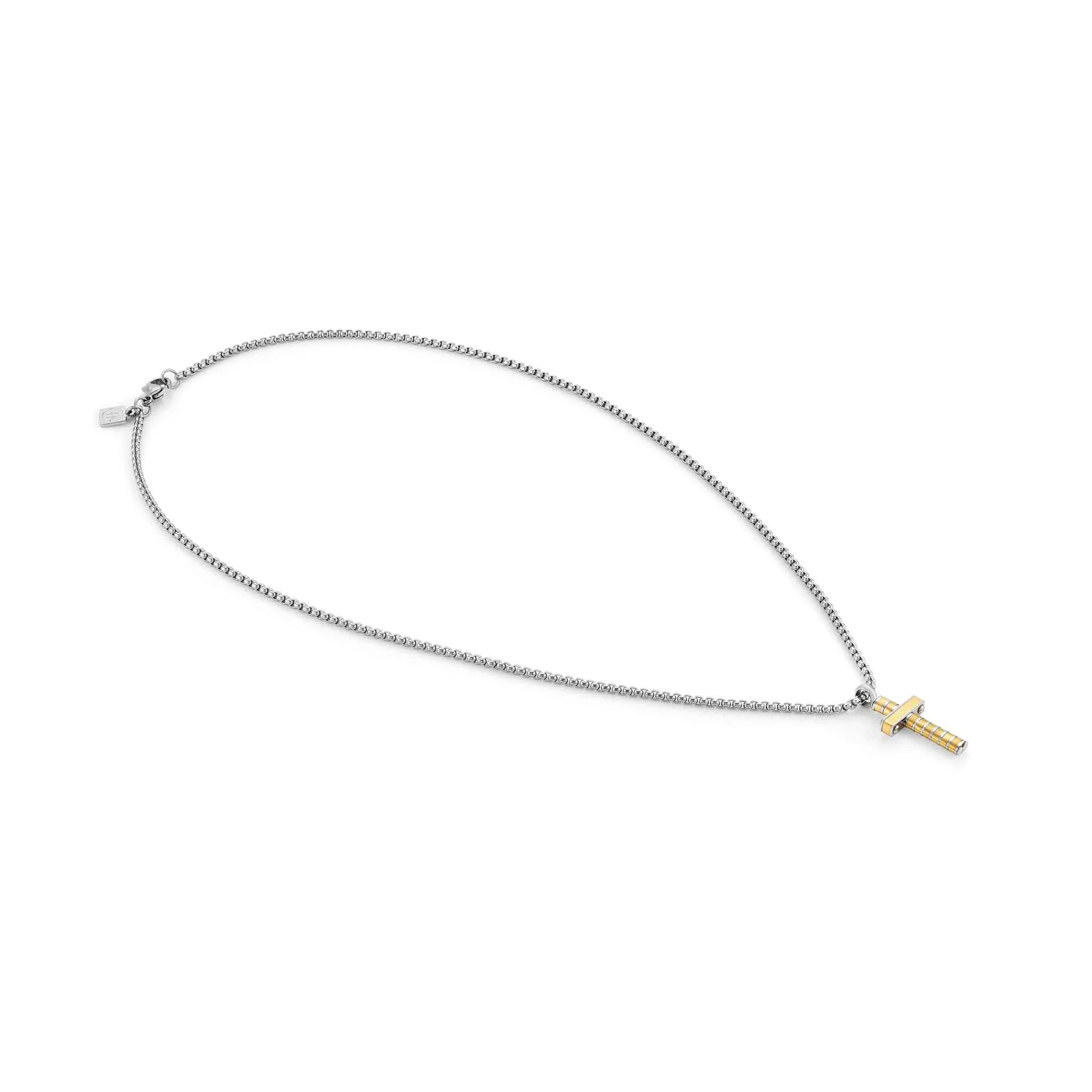 Strong Diamond Necklace w/ Gold PVD Cross