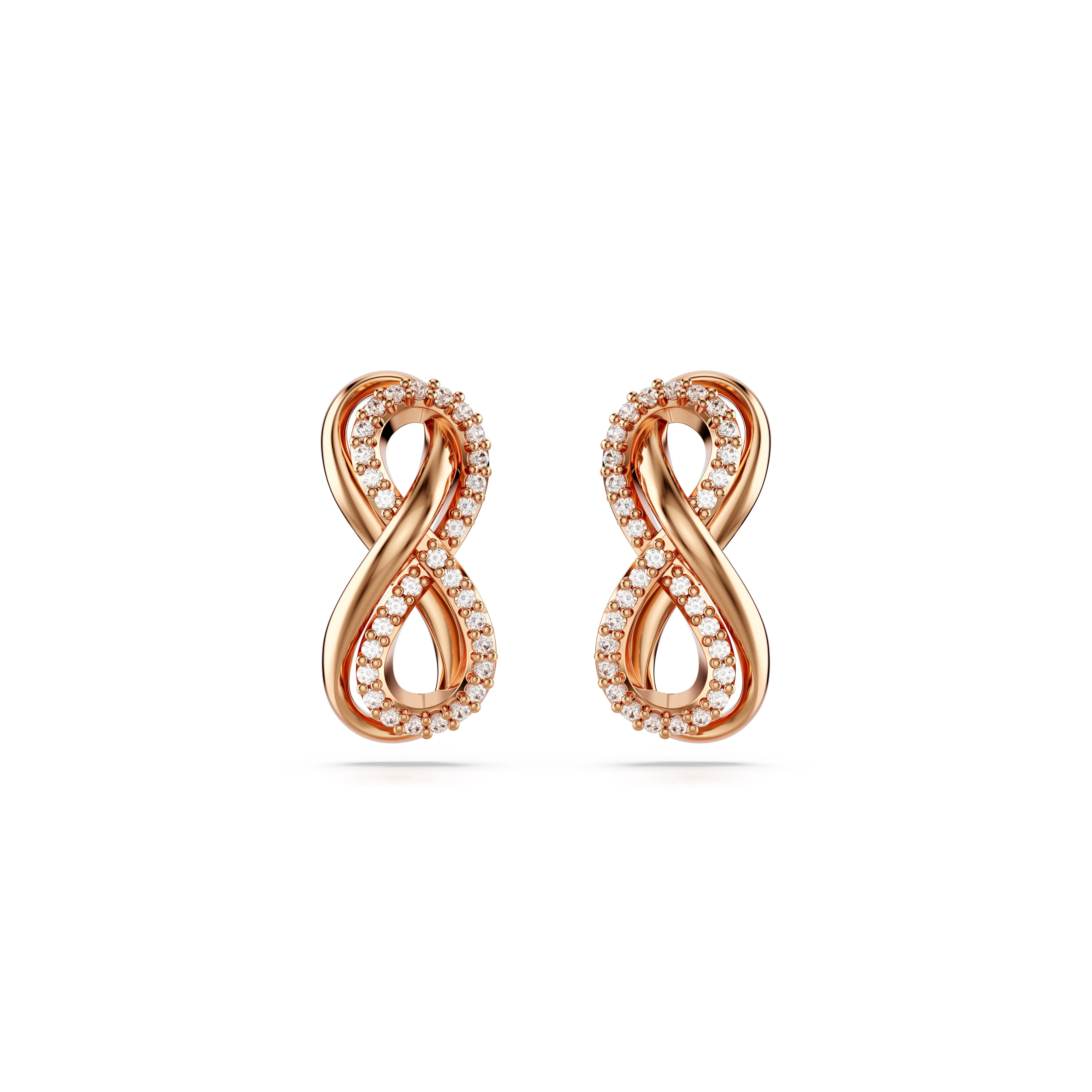 Swarovski Rose Tone Hyperbola Infinity Earrings
