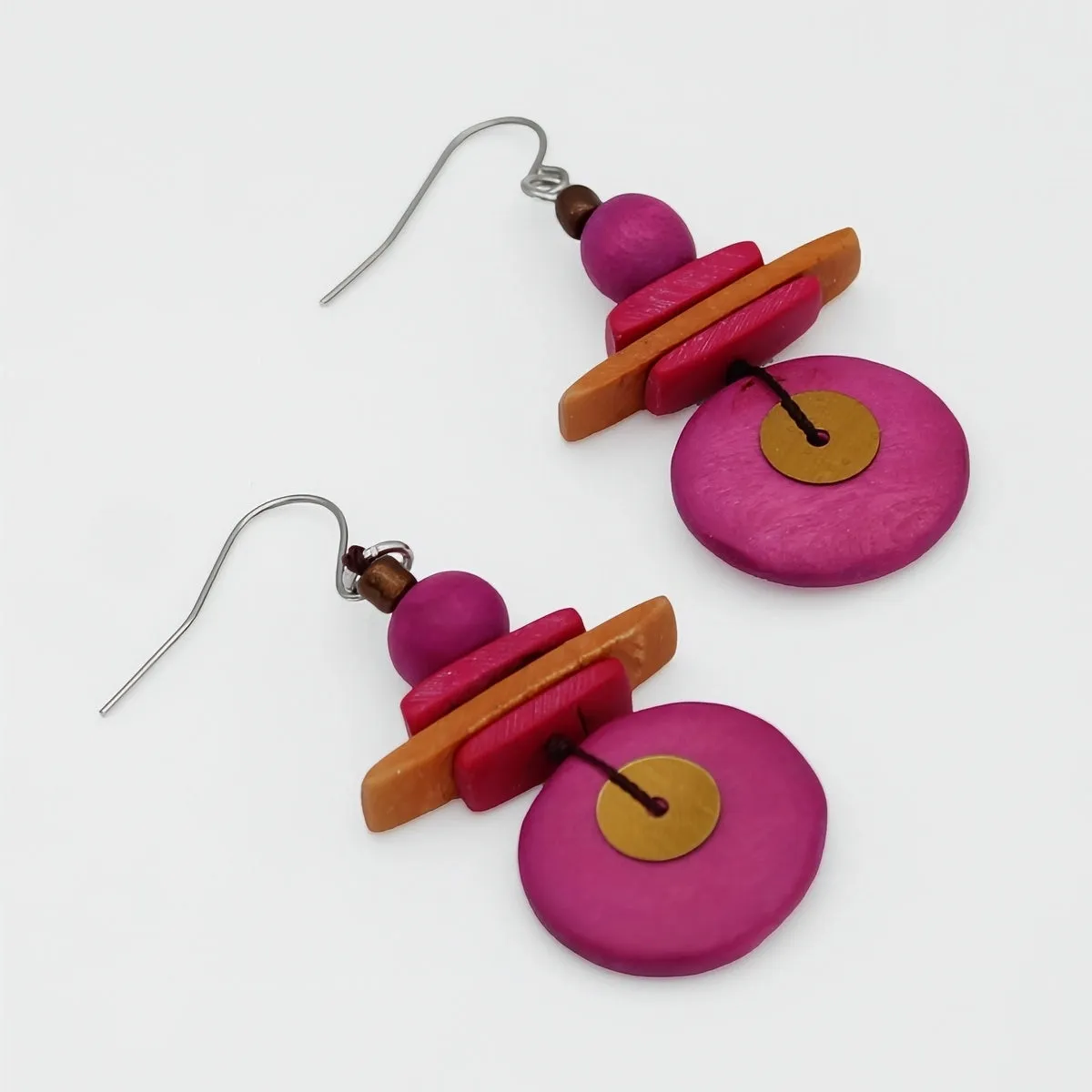 SYLCA  Assuta Fuchsia Drop Earrings