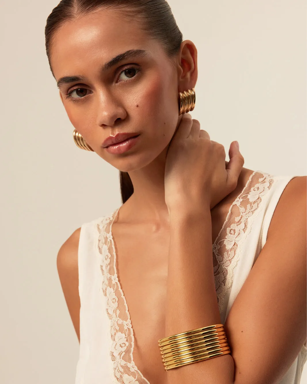 SYLVIE BANGLE - GOLD PLATED 18K