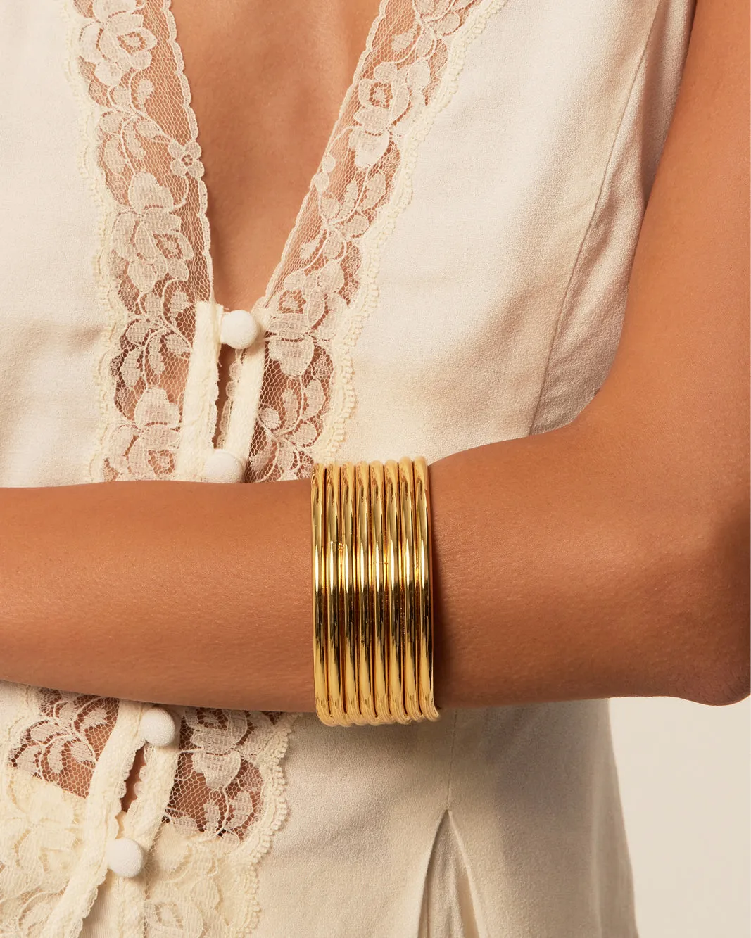SYLVIE BANGLE - GOLD PLATED 18K