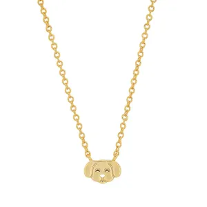 Tai Gold simple chain necklace with simple gold dog