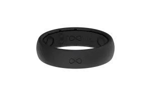 Thin Solid Black Groove Life Silicon Ring