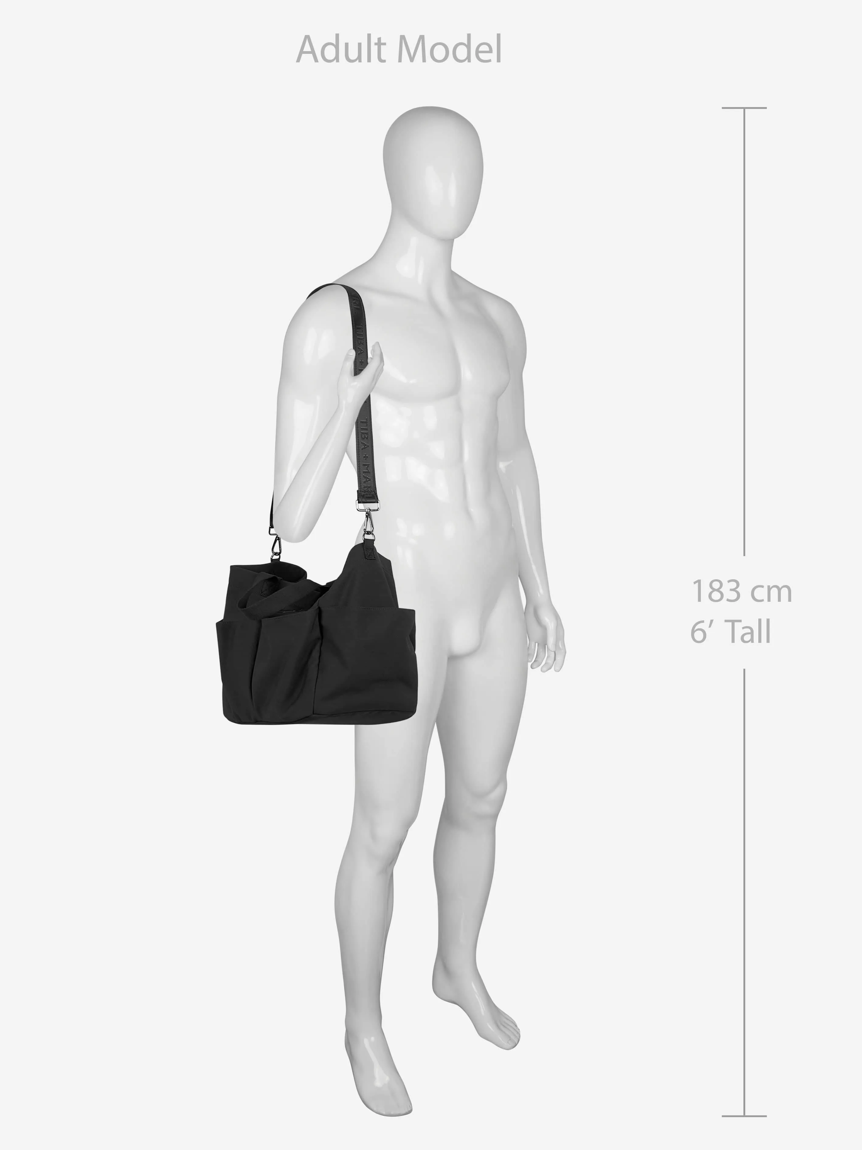 Tiba   Marl Baby The Canvas Tote Bag in Black (30cm)