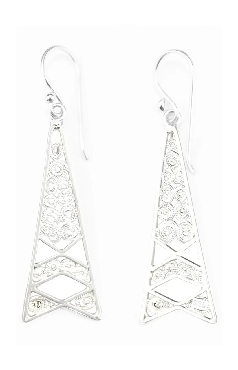 Tower 925 Silver Filigree Earrings By ILLARIY