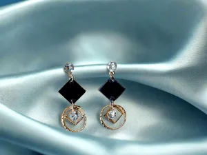 Trendy light weight shiny earring with korean western stylish danglers