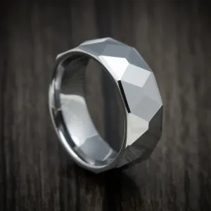 Tungsten Carbide Geometric Men's Ring Custom Made Band
