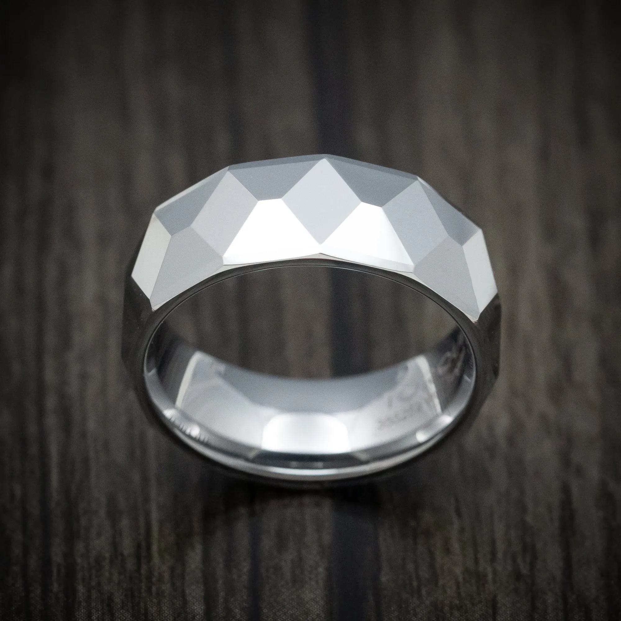 Tungsten Carbide Geometric Men's Ring Custom Made Band