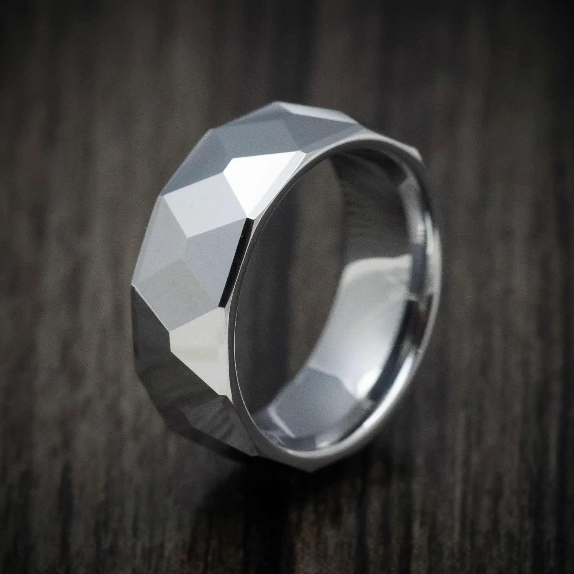 Tungsten Carbide Geometric Men's Ring Custom Made Band