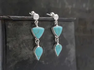Turquoise Shapes Earring on Post