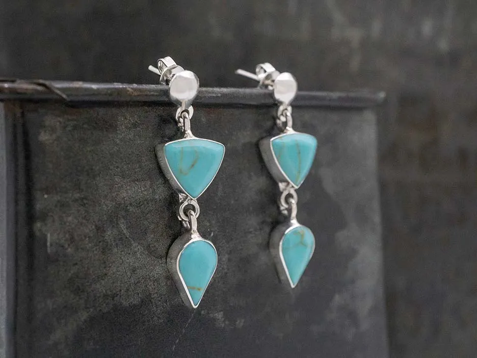 Turquoise Shapes Earring on Post