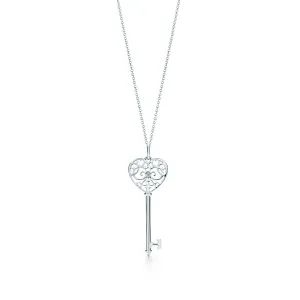 Unlock Happiness Heart Key Pendant Necklace