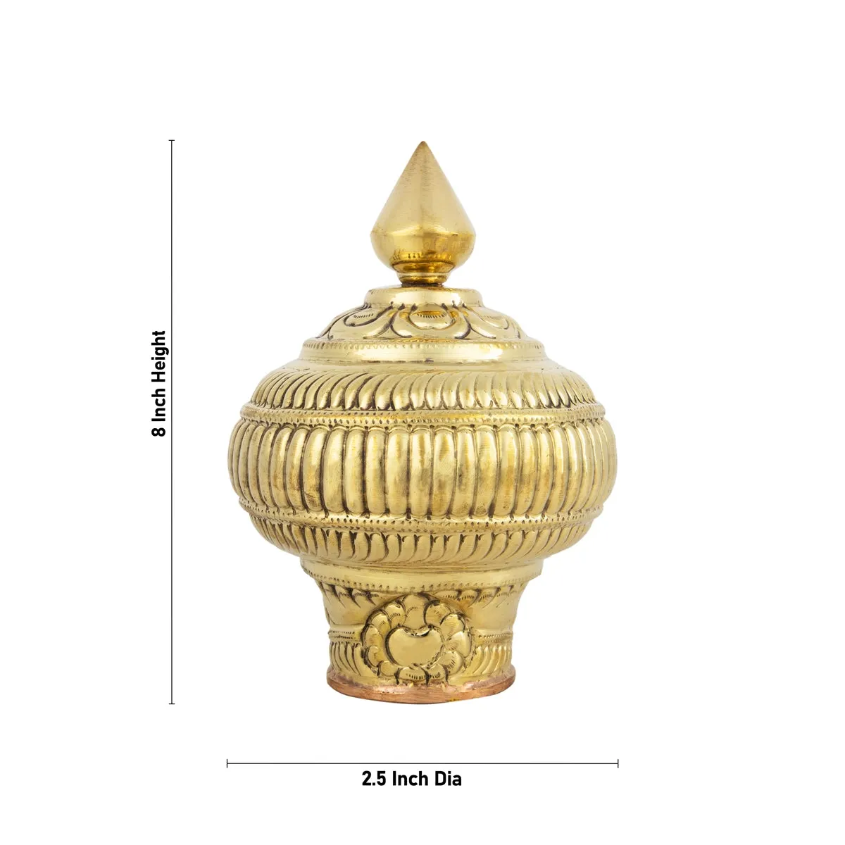 Vairamudi Crown - 8 x 2.5 Inches | Gold Polish Kireedam/ Mukut/ Kiridam for Deity
