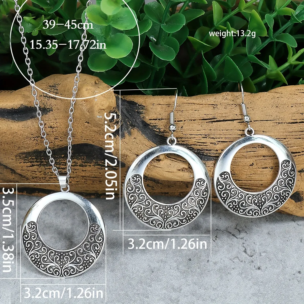Vintage Carved Zinc Alloy Jewelry Set for Daily Wear  Parties