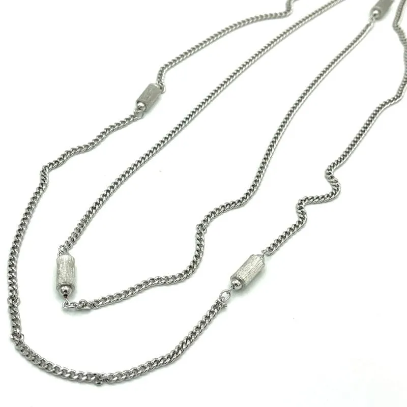 Vintage Monet Silver Rope Necklace