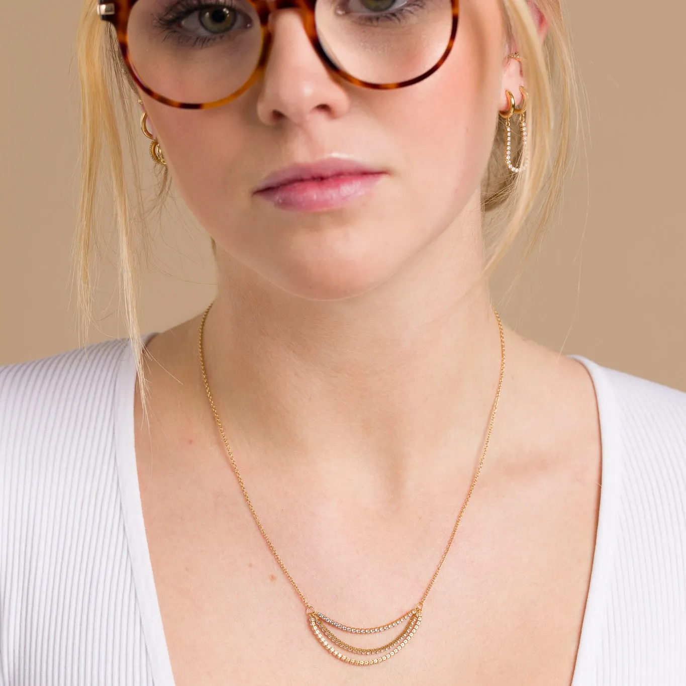 Waterfall Tennis Chain Necklace