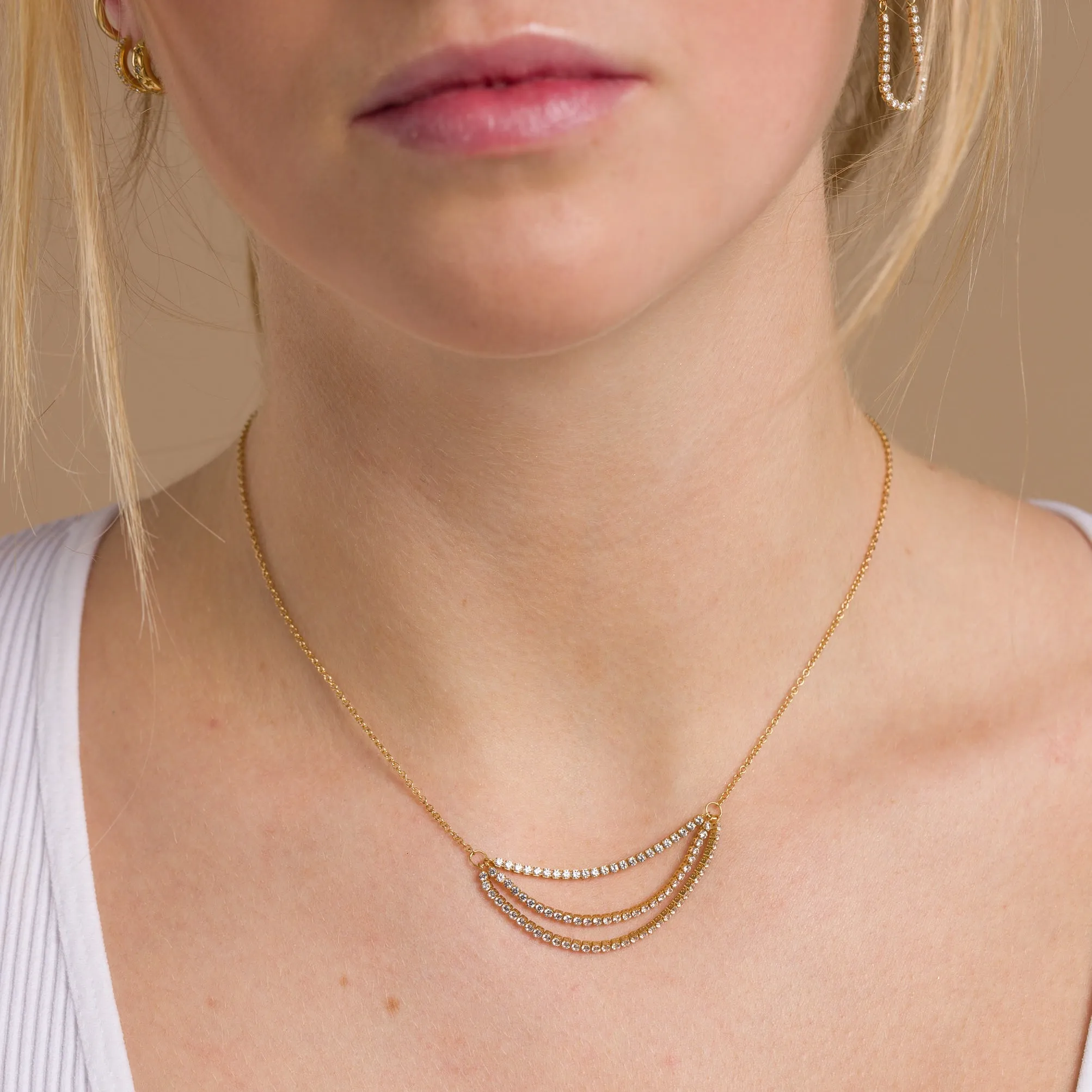 Waterfall Tennis Chain Necklace