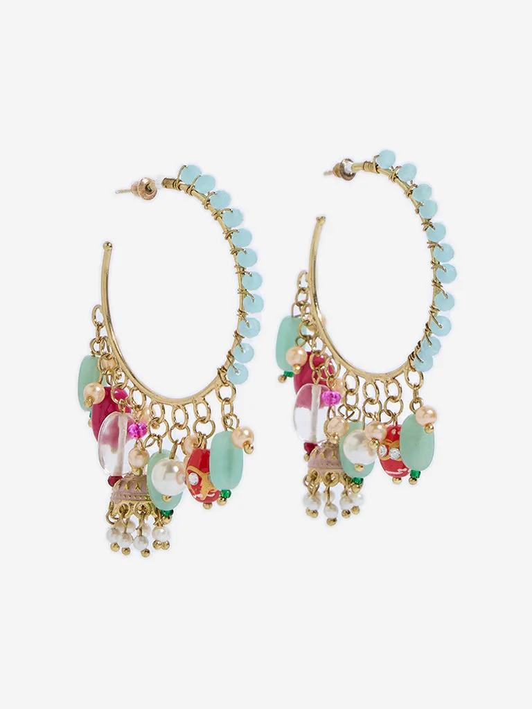 Westside Accessories Multicolour Beaded Half Hoop Earrings