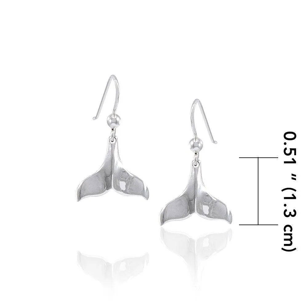 Whale Tail Sterling Silver Hook Earring
