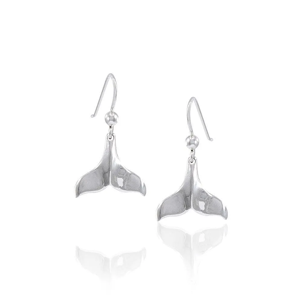 Whale Tail Sterling Silver Hook Earring