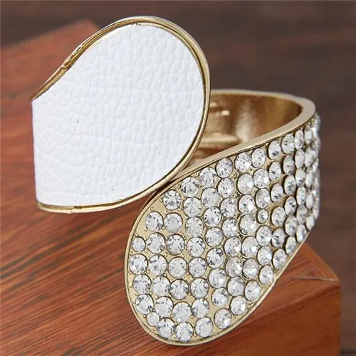 White Waterdrop Rhinestone Bangle
