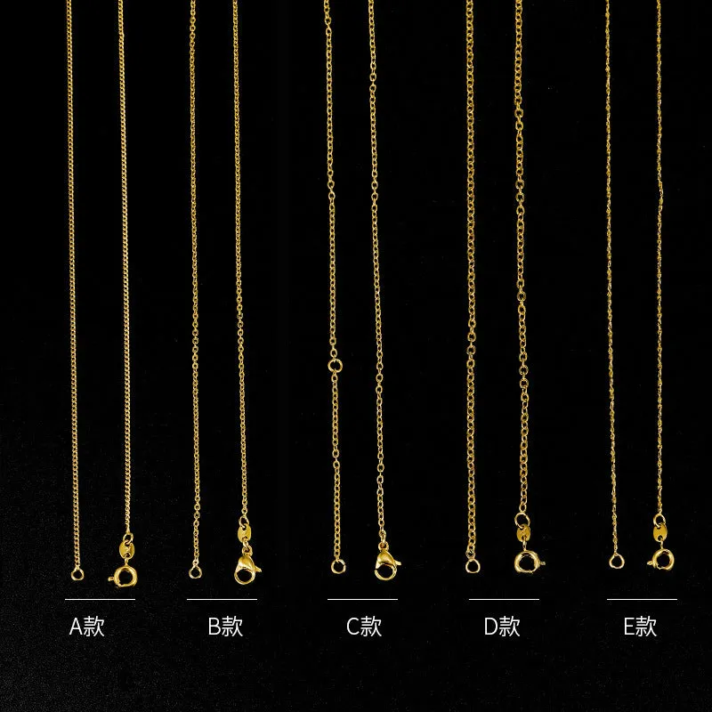 Wholesale 12pcs 24K Gold Plated Pendant Simple Necklaces