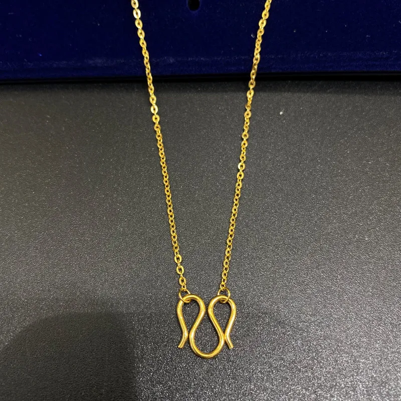 Wholesale 12pcs 24K Gold Plated Pendant Simple Necklaces