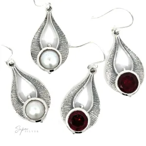 Winged Gemstone Earrings