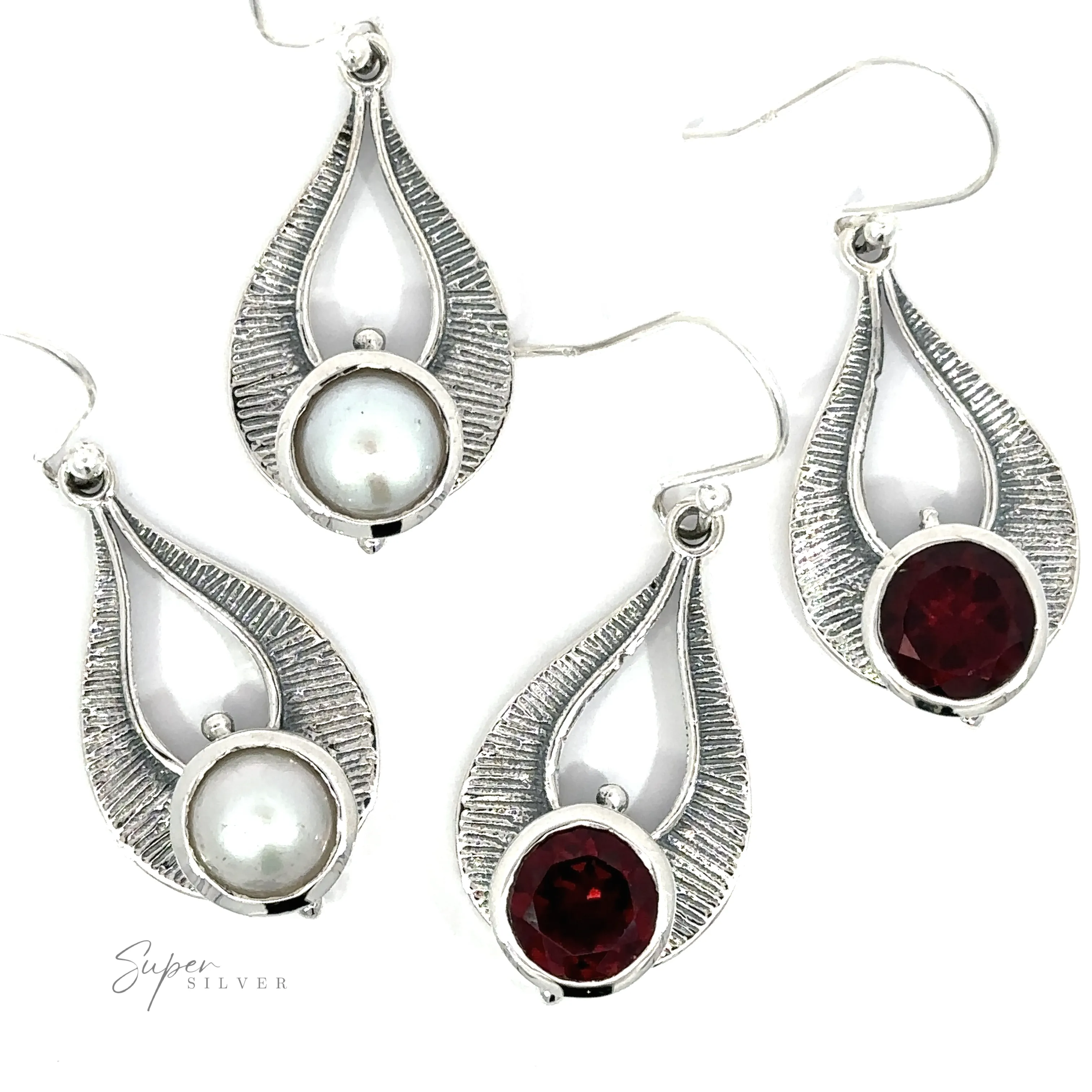 Winged Gemstone Earrings