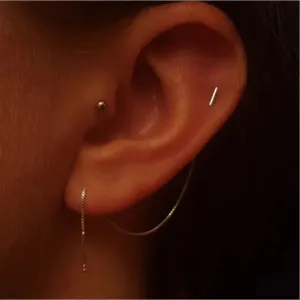 Women Minimalist Long Tassel Threader Stud Earrings