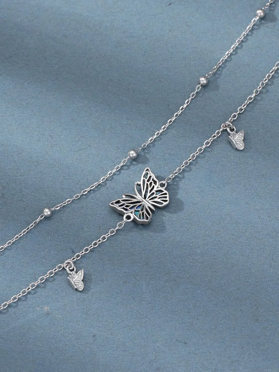 Womens Anklet Sterling Silver Layered Chain Anklets Adjustable Foot Jewelry Gifts for Women 9 2 inch