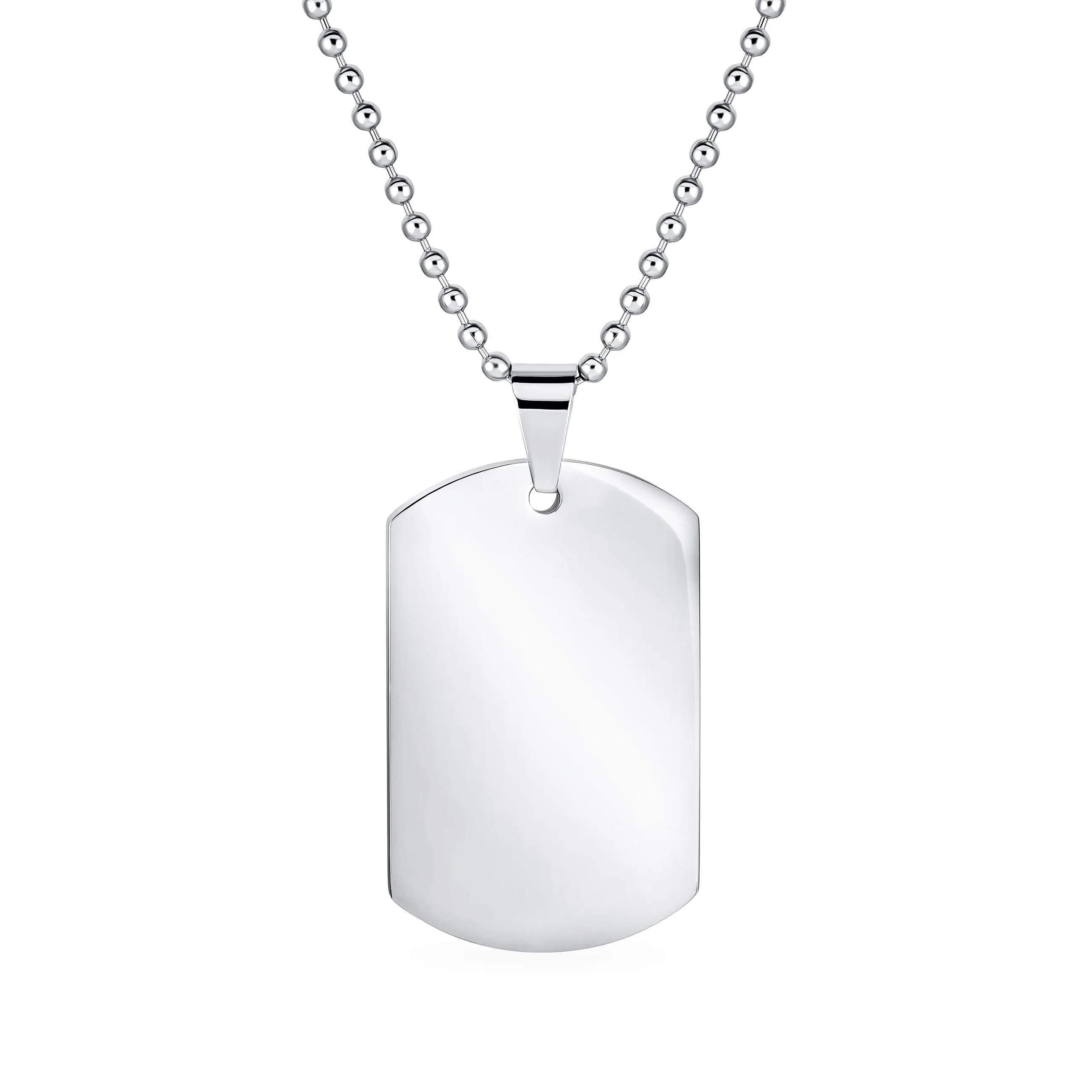 X-Large Men's Military Dog Tag Pendant Necklace Black Gold Silver 24" Chain