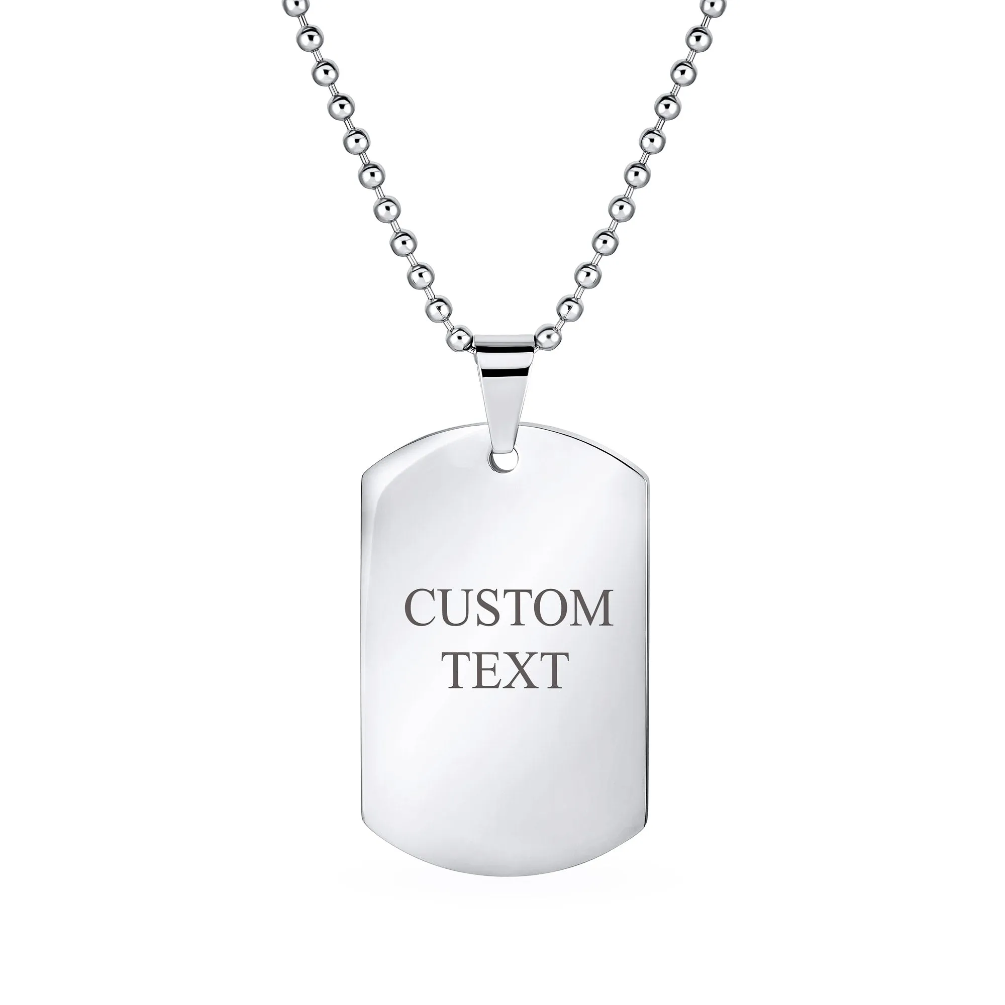 X-Large Men's Military Dog Tag Pendant Necklace Black Gold Silver 24" Chain