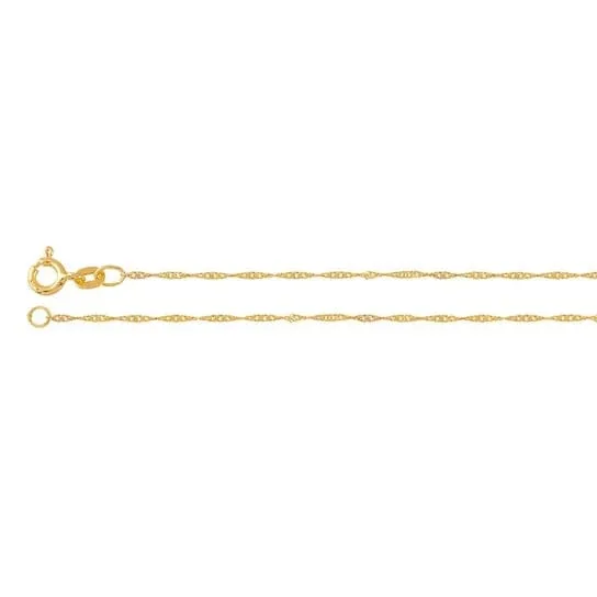 Yellow Gold-Filled 0.9mm Singapore Chain