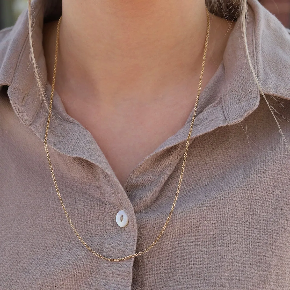 Yellow Gold-Filled 1.85mm Round Rolo Chain Necklace