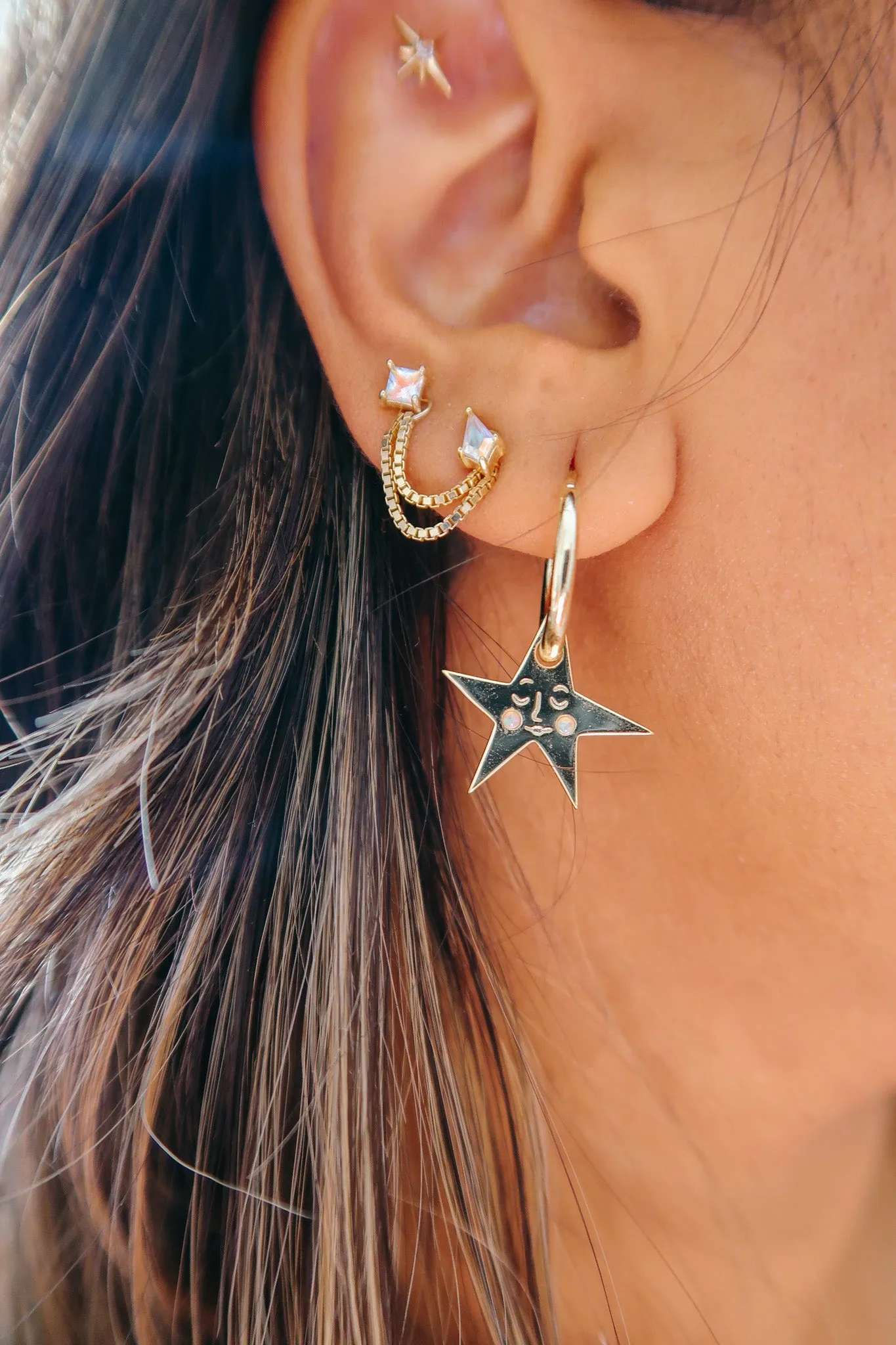 You make me Blush   Thread of Hope Ear Stack