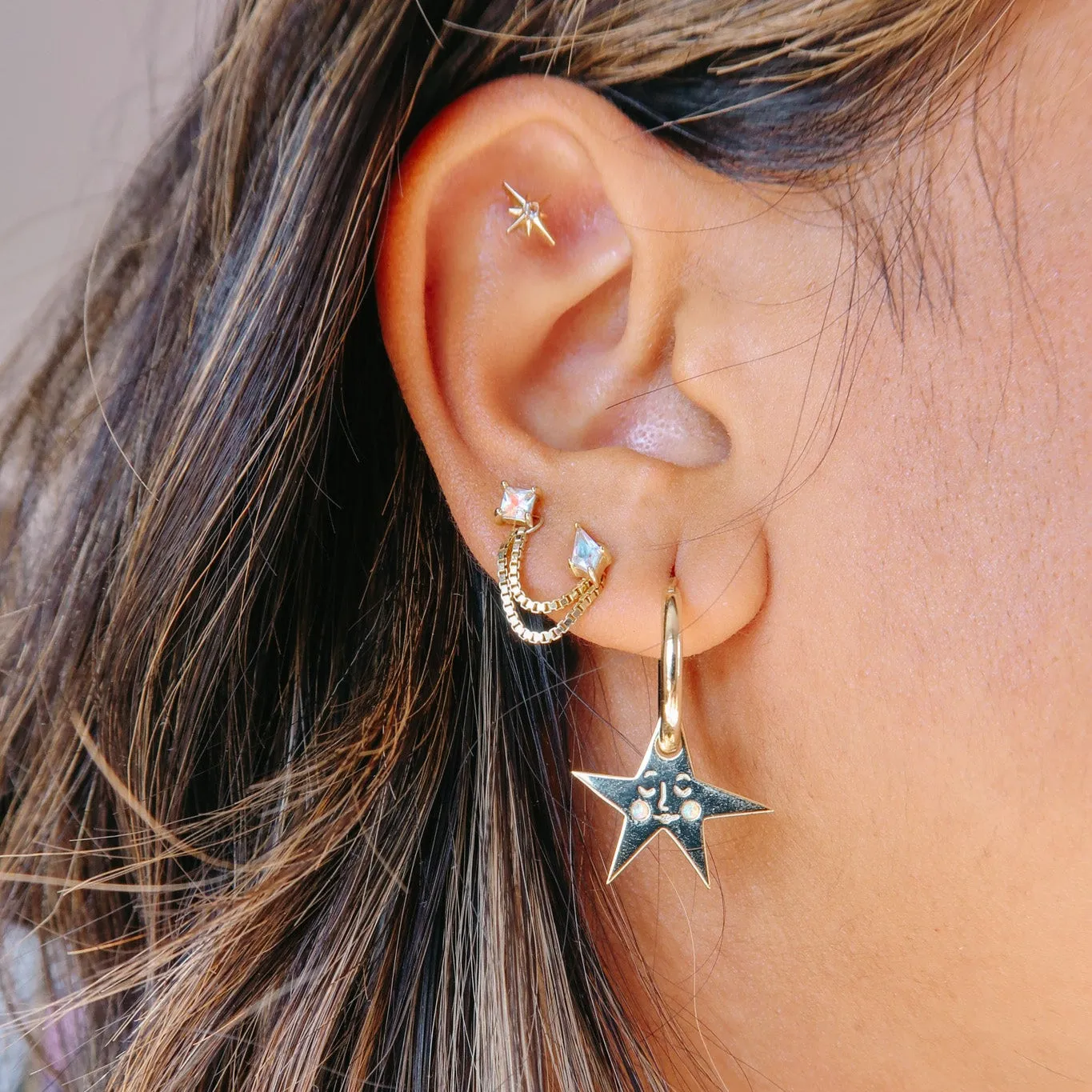 You make me Blush   Thread of Hope Ear Stack